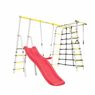 Дачный комплекс Богатырь + ФАНЕРНЫЕ качели Romana R 103.07.04 (белый/желтый)